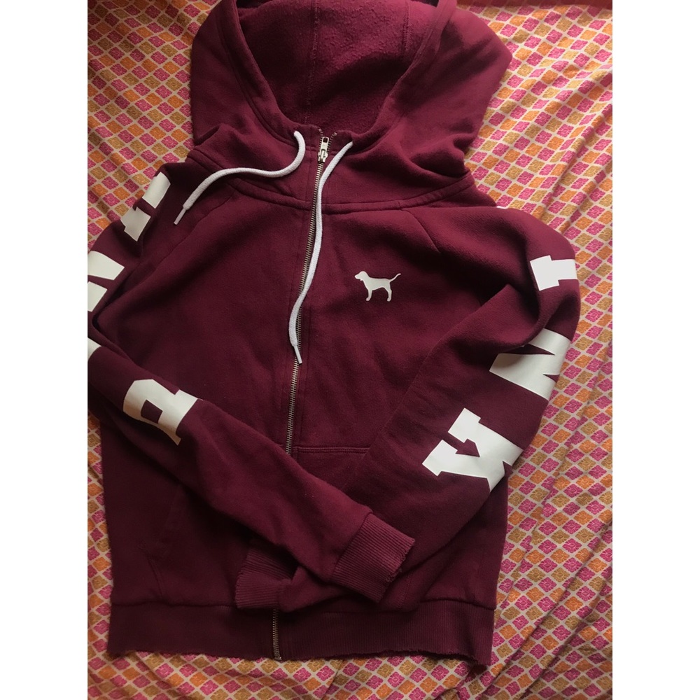Victoria’s Secret Pink Maroon full zip hoodie